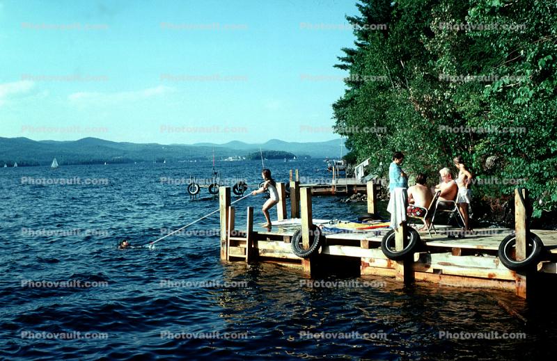 lake, lakefront, Dock, Pilot Knob, New York State, 1977, 1970s