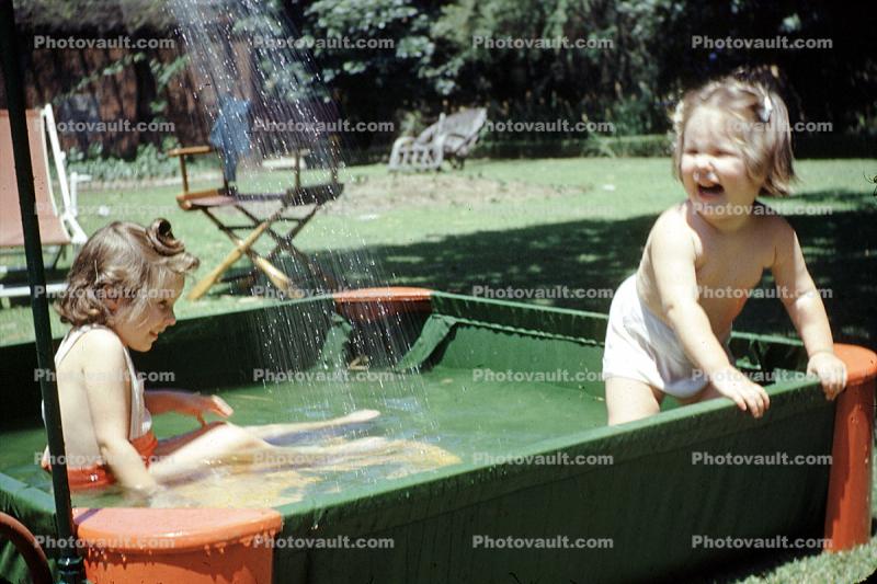 Backyard Pool, summer, summertime, 1950s