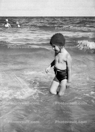 Wavelets, Wading, Ocean, Nostaligia, Summertime, Summer, 1940s