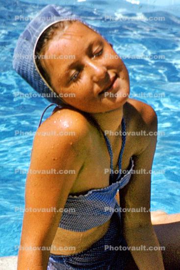 Poolside, Pool, Swimcap, Bathingcap, Summer, Summertime, 1960s