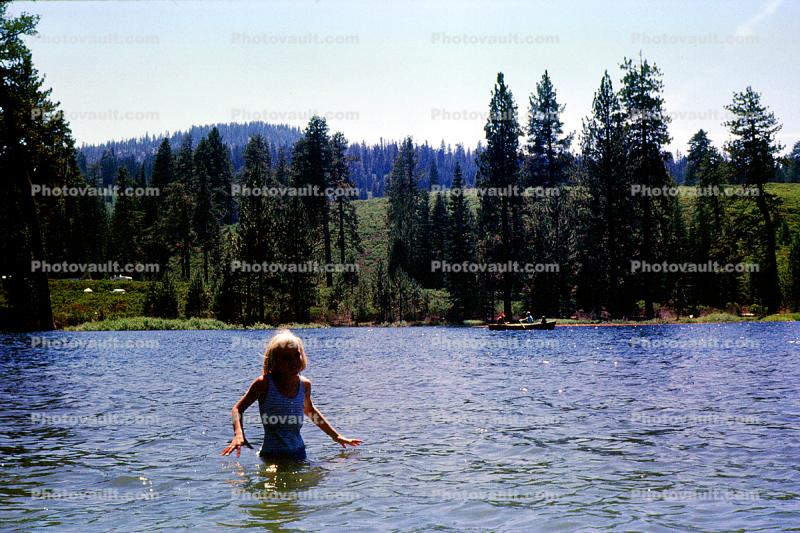 Girl, Lake, Trees