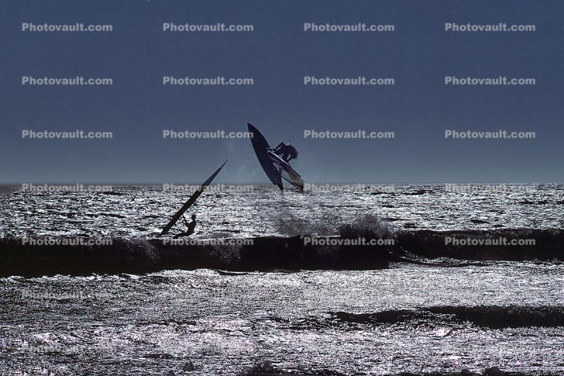 Windsurfer in the Air, Santa Cruz County Beach, 26 June 1987