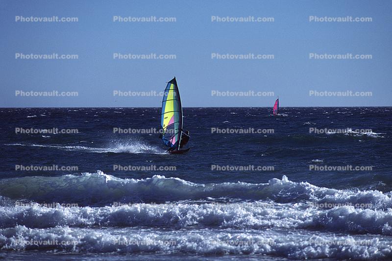 Windsurfer in the Air, Santa Cruz County Beach, 26 June 1987