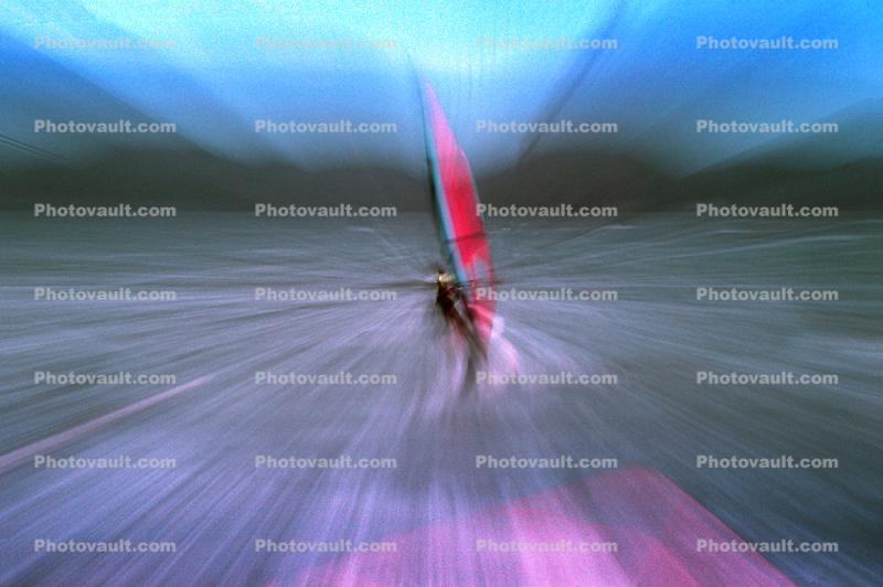 Windsurfer, waves, water, the Presidio, 1 July 1990