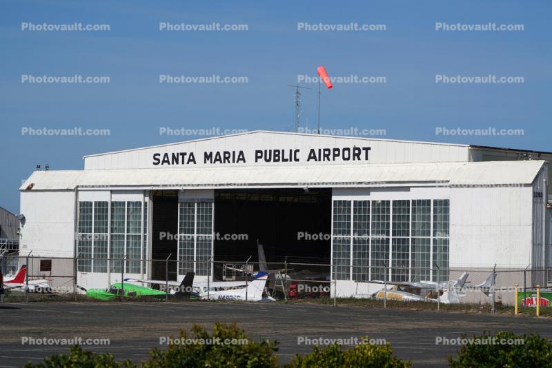 Hangar at Santa Maria Public Airport, Wind Sock