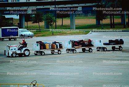 Orlando International Airport, ground personal, carts, baggage tractors