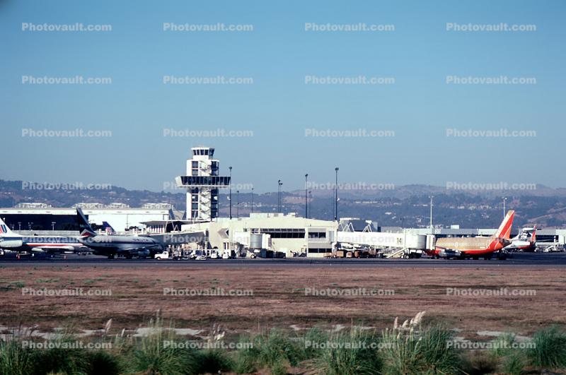 Control Tower, Terminals, jetway, planes, eastbay hills, Airbridge