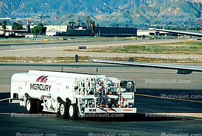 Mercury Fuel Truck, Refueling, Burbank-Glendale-Pasadena Airport (BUR), Ground Equipment, Fueling, tanker