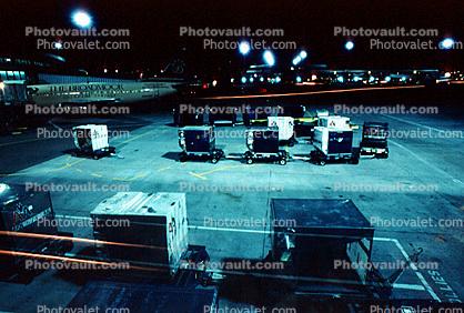 carts, baggage tractor, Twilight, Dusk, Dawn