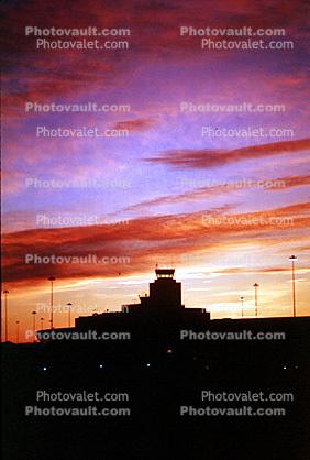 Sunset, Clouds, San Francisco International Airport (SFO), Control Tower