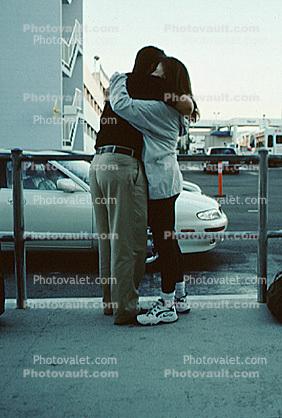 Hugging Couple, Cars, (BUR)