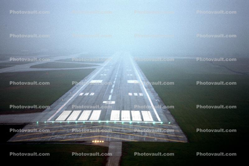 fog, Landing Strip, Runway