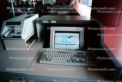 Check-in, Ticketing Computer Terminal, (SFO), 1990s