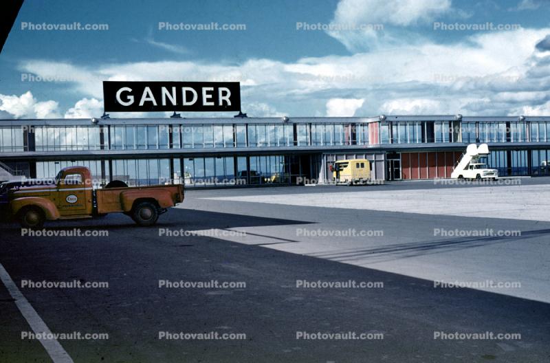 Gander Airport, Newfoundland, Canada, pickup truck, 1950s