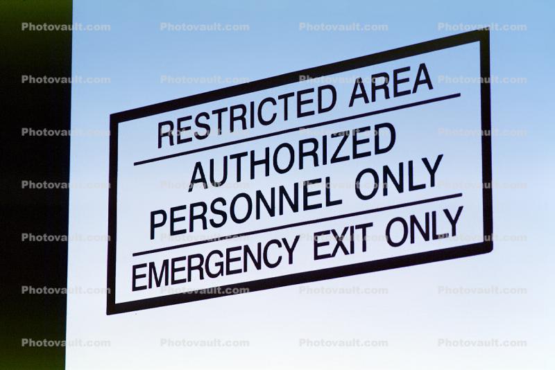 Restricted Area signage, (SFO)