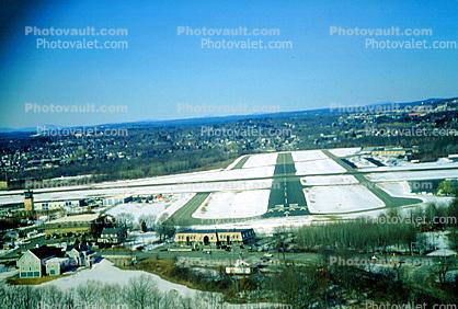 Runways, snow, cold, Lawrence Municipal Airport