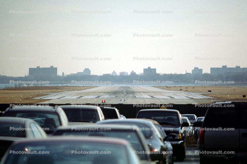 Miegs Field, runway, cars