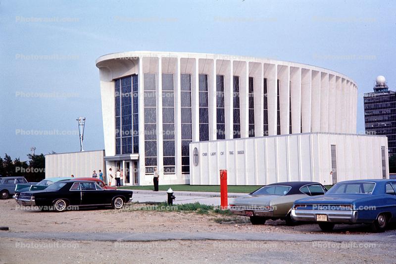 Our Lady of the Skies, Airport Chapel, Cars, vehicles, August 1968, 1960s