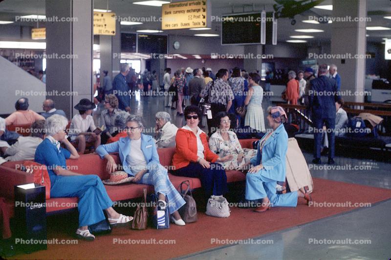 waiting passengers, Christchurch International Airport, (CHC), New Zealand