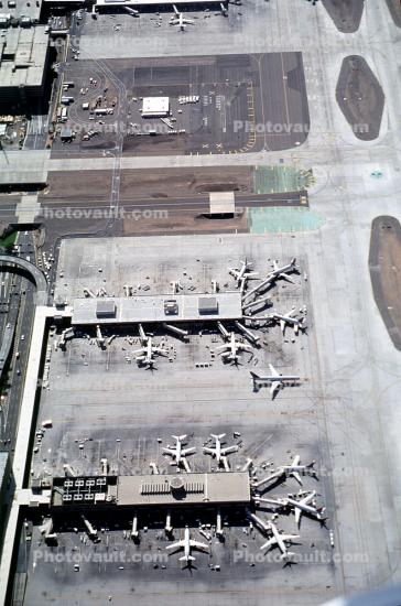 Runway, Tarmac, Terminals, Buildings, Jetway, Jets, Aircraft, Airbridge