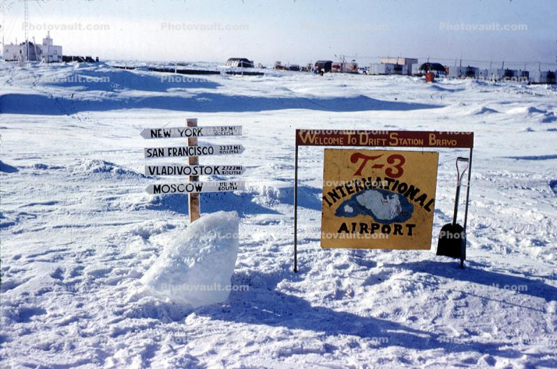 Drifting Station BRAVO, (Ice Island T-3), Iceberg, Fletcher's Ice Island, Weather Station, September 1960, 1960s