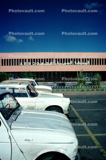 Marrakech Airport, Morrocco, Aerogare, cars, 1979, 1970s