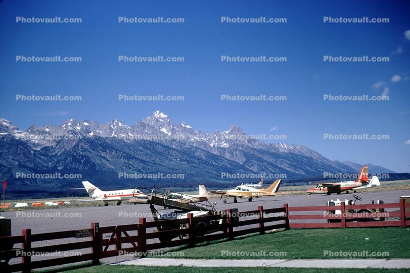 Jacksonhole Airport, Teton Mountain Range, October 1970, 1970s