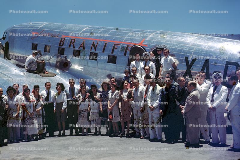Braniff inauguration of flights to South America, Merida, Yucatan Peninsula, 1940s