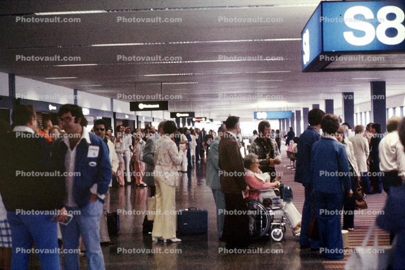 inside Terminal, Ticket Counter, Check-In, 1976, 1970s
