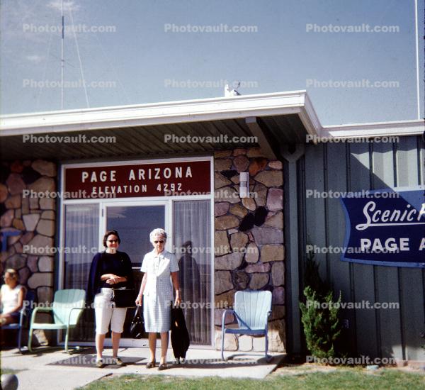 Women, Page Municipal Airport, PGA, Coconino County, Arizona, October 1970, 1970s