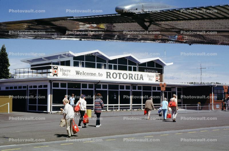 Rotorua Terminal, building, passengers disembarking, New Zealand