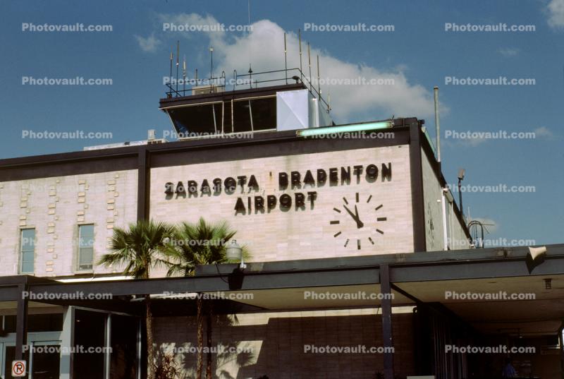 Sarasota Bradenton Airport, clock, building, 1960s