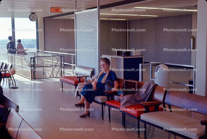 Bernice Sitting and Waiting for her Flight, 1950s