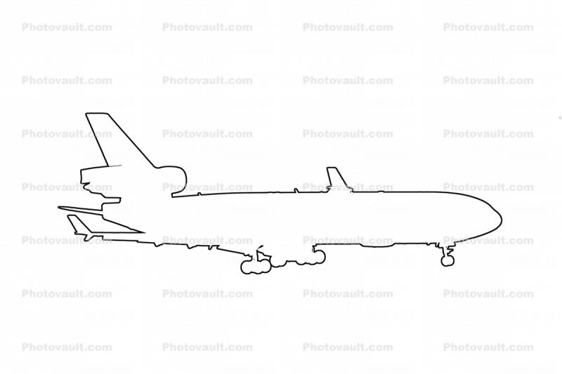 McDonnell Douglas MD-11F line drawing, outline