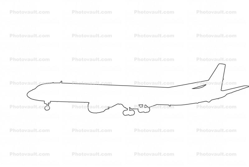 DC-8 outline, line drawing