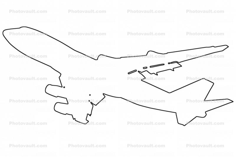 Boeing 747-412F, 747-400 outline, line drawing, shape, 747-400F