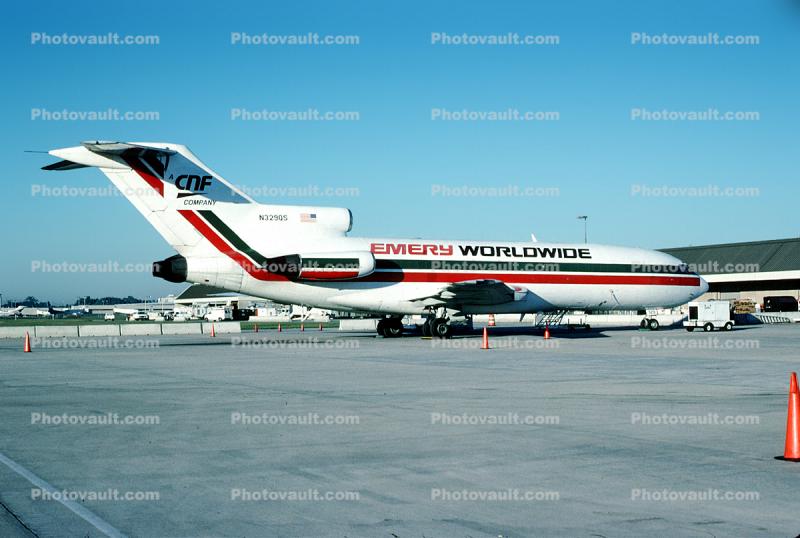 N329QS, Boeing 727-21F, Emery Worldwide Airlines, JT8D-7B s3, JT8D, 727-200 series
