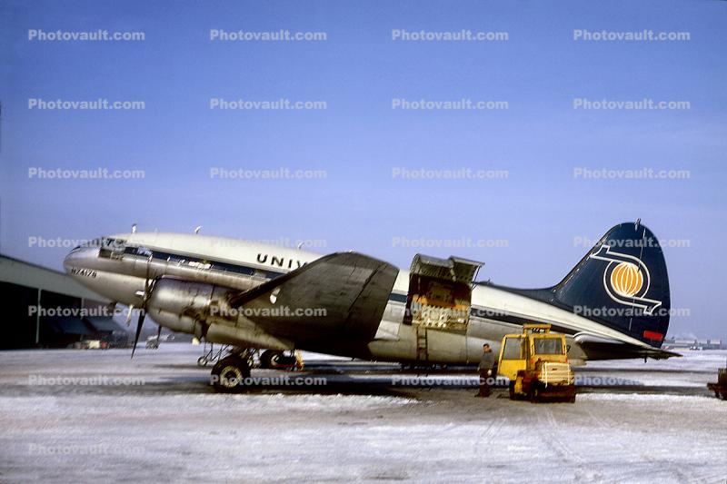 N74178, Curtiss C-46F Commando, Universal Cargo, R-2800, Willow Run Airport, January 3 1968, 1960s