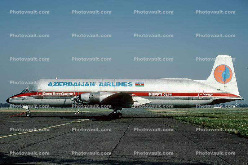 4K-GUP, Canadair CL-44-0 Skymonster, Azerbaijan Airlines - AZAL - AHY Cargo, Over Size Cargo, Guppy