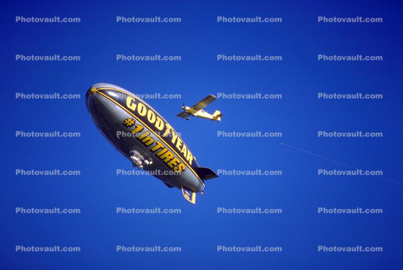 Goodyear Blimp, N10A, Airplane Towing a Banner, Advertising, 15 January 1995