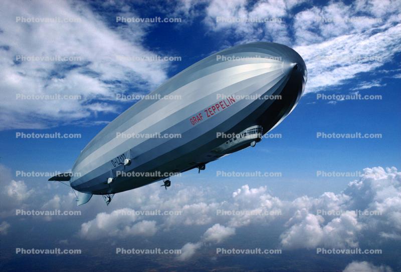 Graf Zeppelin Flying in the Air, rigid dirigible