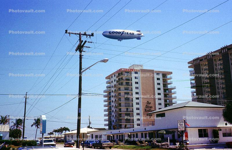 Good Year Blimp, Buildings, The Ocean Heritage Club Condo, Condominium, Pompano Beach Florida, May 1981
