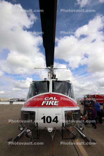 Helitack, N481DF, Cal Fire UH-1H Super Huey, 104, CDF, head-on