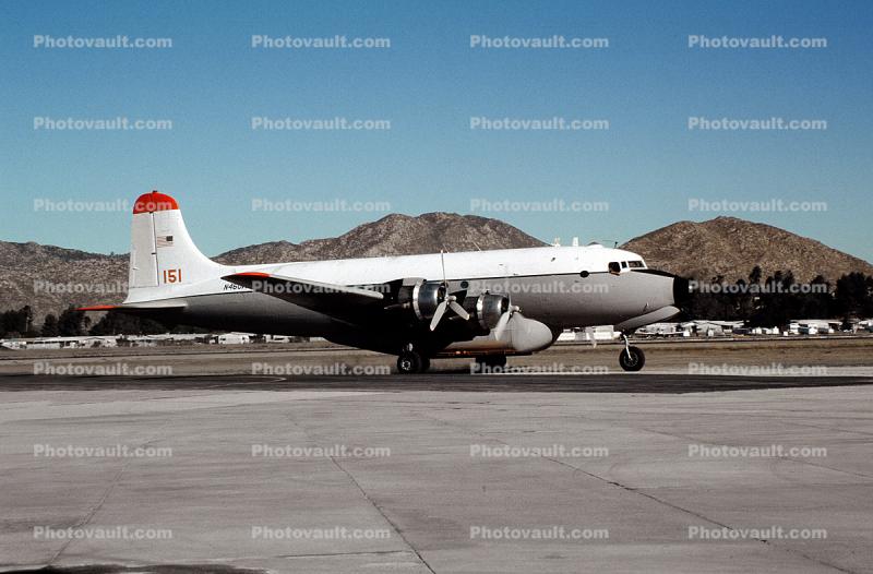 N460WA, C-54E, Douglas DC-4, Fire Bomber, Hemet, California, Firefighting Airtanker, Tanker-151, Ardco Incorporated