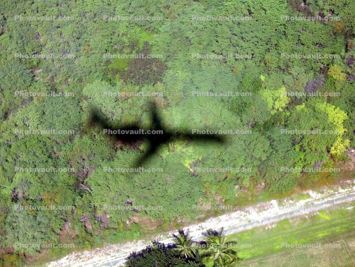 Plane Landing Shadow, Oahu, Hawaii, Douglas DC-9