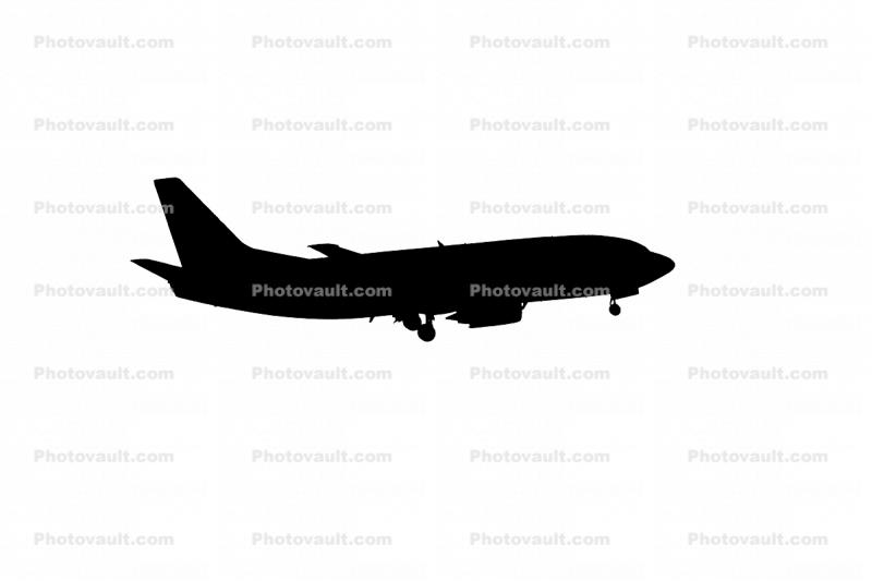 N343SW, Boeing 737-3H4 silhouette, 737-300 series, CFM-56, shape, logo
