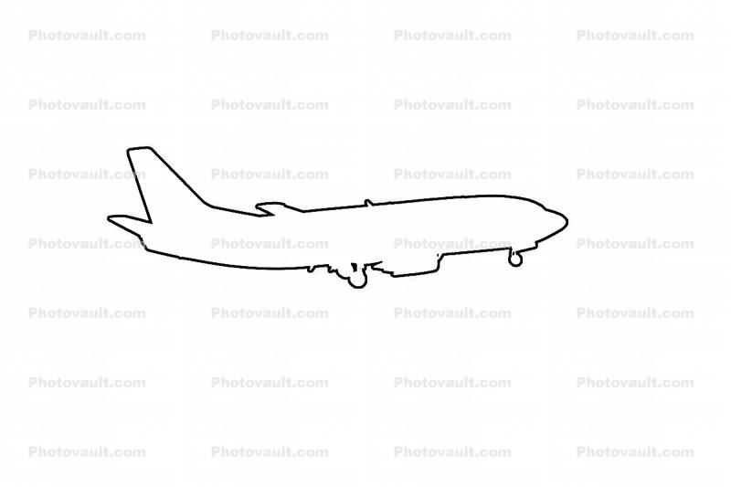 Boeing 737-3H4 outline, line drawing, shape
