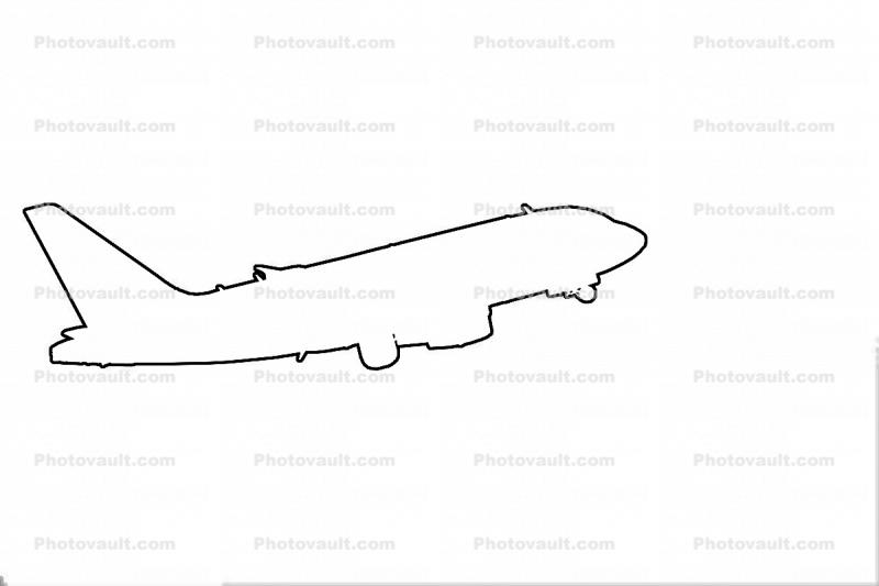 Airbus A318 outline, line drawing, shape