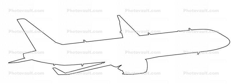 Airbus A220 outline, line drawing