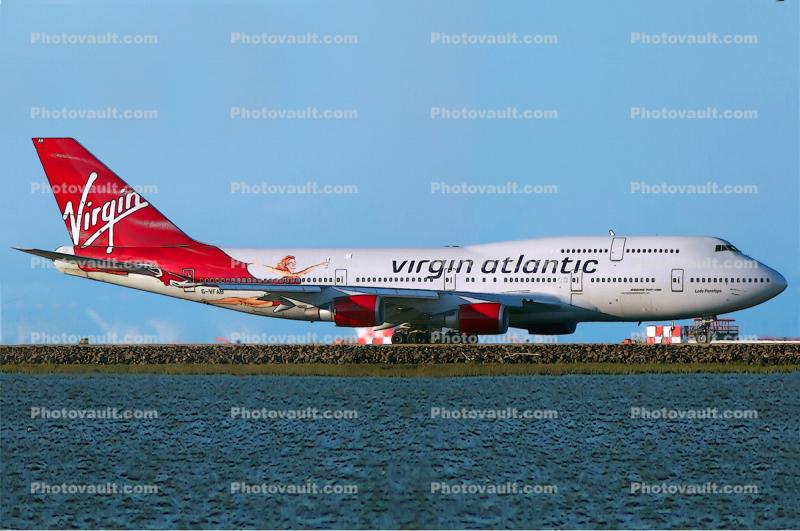 G-VFAB Virgin Atlantic, Lady Penelope, Boeing 747-4Q8, 747-400 series, Abstract